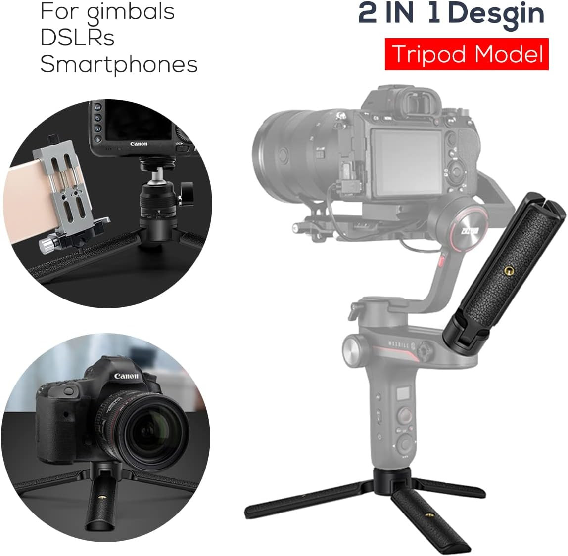 Extended Handle Grip/Tripod 2 in 1 for Gimbal Stabilizer, Tabletop Tripod Stand