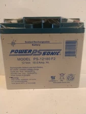 Power Sonic Model PS-12180 F2   12 V 18 Ah Sealed Rechargeable Lead Acid Battery