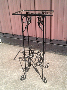 Vintage Decorative Black Steel Plant Stand Kit 1970s