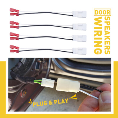 Set of 4 Car Door Speaker Wire Harness Connector Adapter for Jeep Dodge