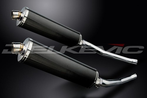KAWASAKI ZZR1400 NINJA 2006-2007 450mm OVAL CARBON BSAU SILENCER EXHAUST KIT - Picture 2 of 4