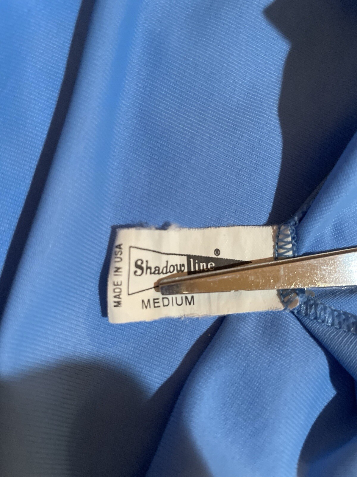 SHADOWLINE Nylon Robe Button Front Medium Blue Po… - image 7