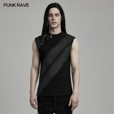 PUNK RAVE Men Gothic Cyberpunk Punk Rock Tops T-Shirts Sleeveless Tank Vest