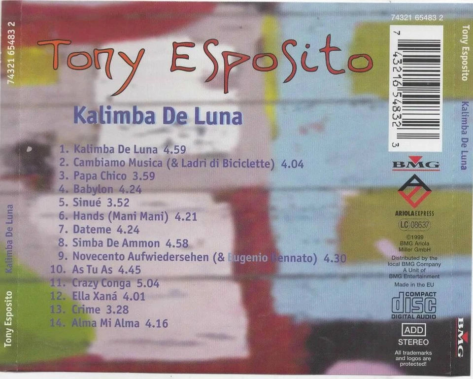 Tony Esposito Kalimba De Luna CD NEU Simba de Ammon Cambiamo Musica Babylon - Bild 2 von 2