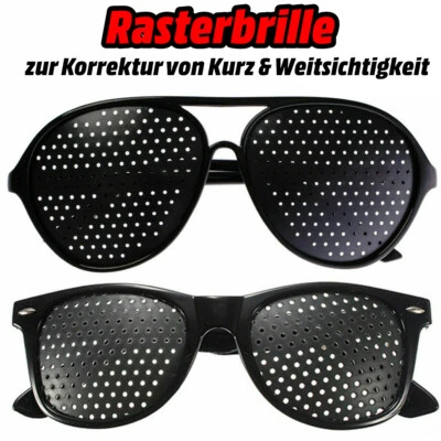 OLOTOS Rasterbrille Sehkorrektur Lochbrille Gitterbrille Augentraining Pinhole Brille