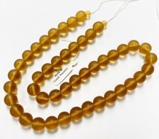 40 Vintage Jablonex Czech Glass Matte Topaz 14mm. Smooth Round Beads N801T