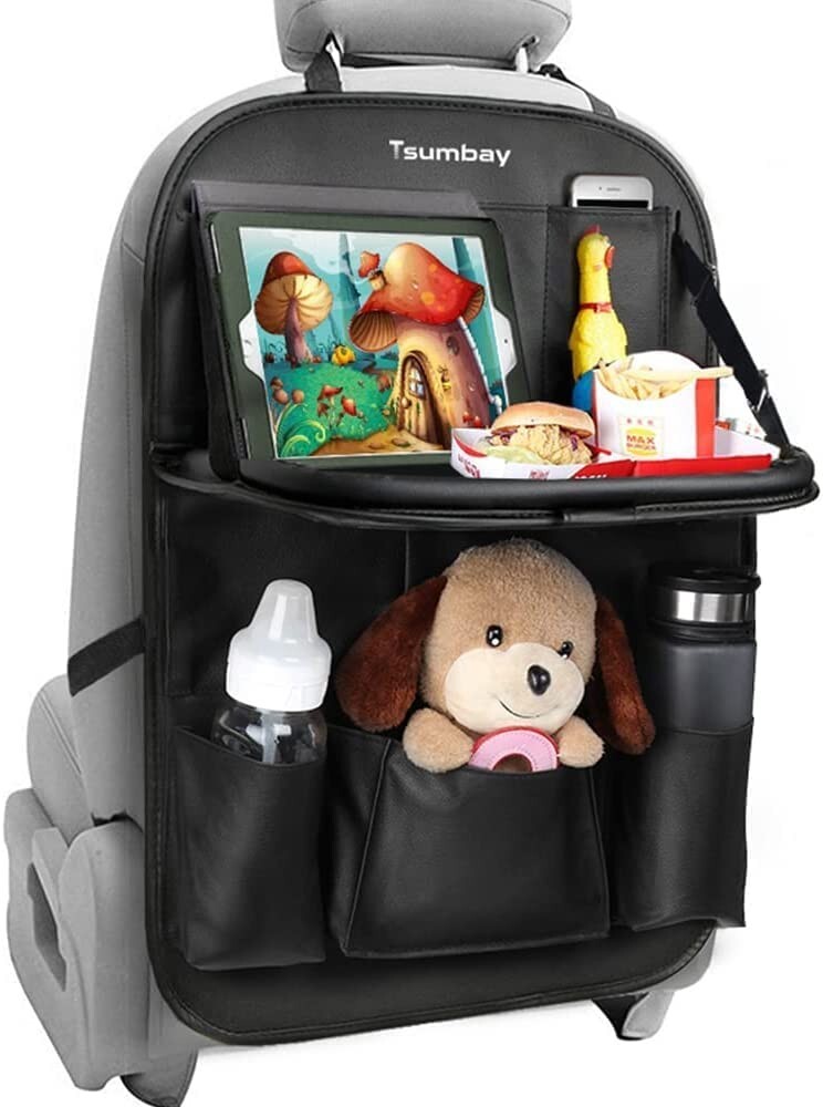 Organiseur voiture TSUMBAY multi-poches avec table rabattable