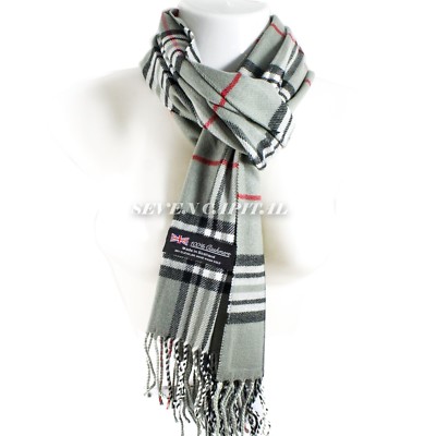 Mens Womens Winter Warm SCOTLAND Made 100% CASHMERE Scarf Scarves Plaid Wool