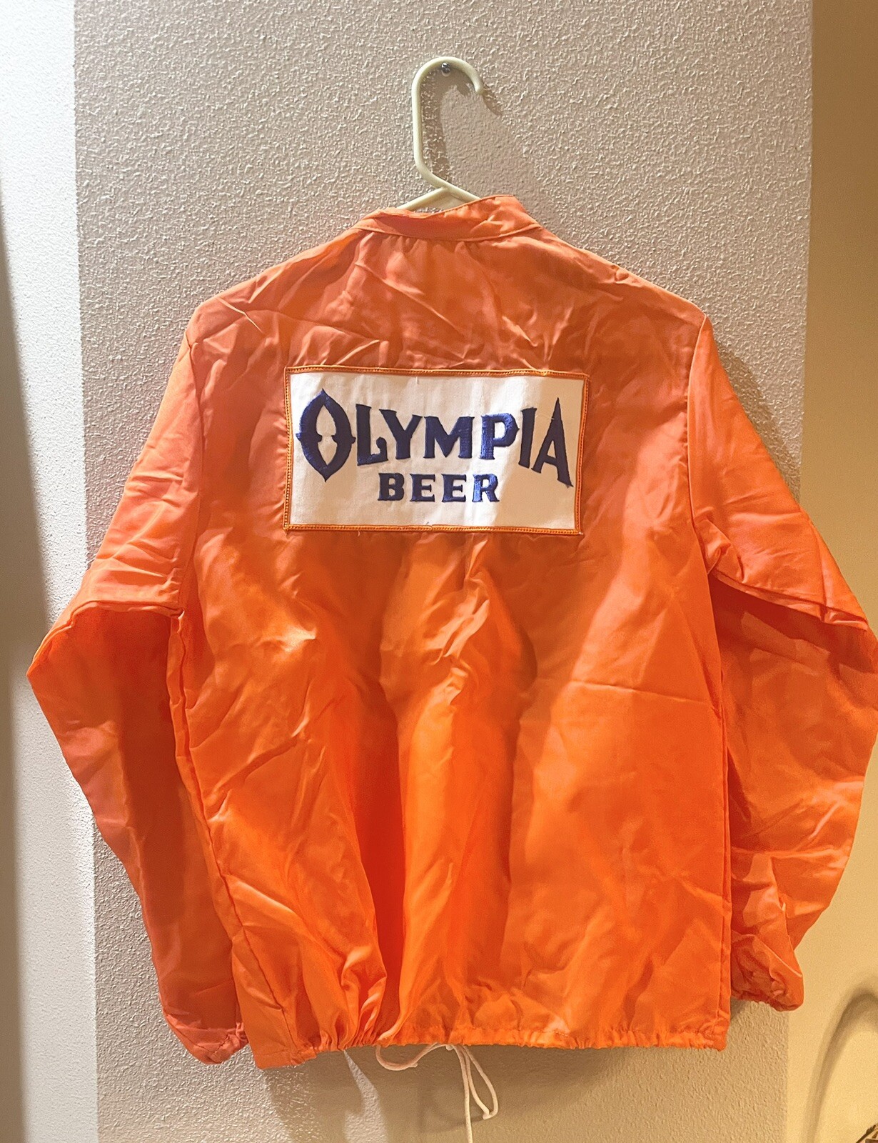 1970s Olympia Beer Racing Jacket Retro Windbreaker Orange Sz S Baja Big