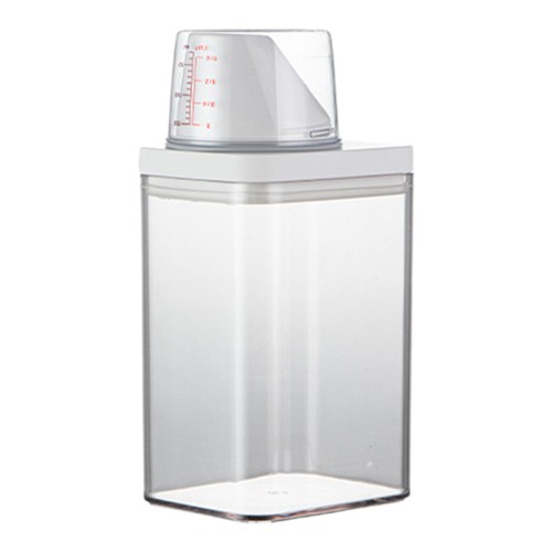 Laundry Detergent Dispenser Clear Container W/measuring Cup For Liquid Powder
