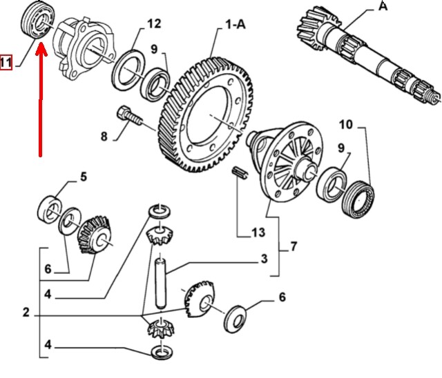 Öldichtung Ausgang Differential Fiat Ducato 90 Peugeot