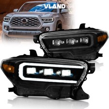 Pair Led Reflector Headlights For 2016-2023 Toyota Tacoma Sequential Turn Signal
