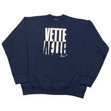 Vintage 90s Corvette Sweatshirt Mens Large Blue Pullover Chevy Hot Rod USA Made