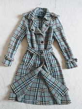 Burberry London Women's 100% Wool Turquoise Green Tartan Check Haymarket Uk 10