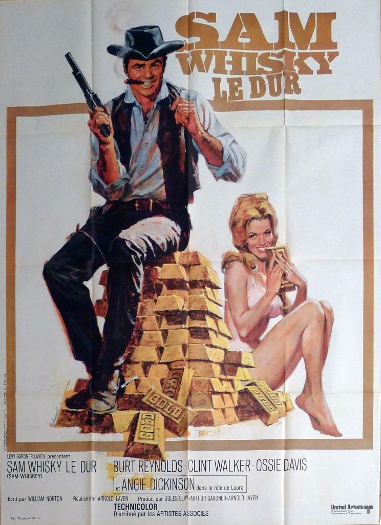 SAM WHISKEY - REYNOLDS / DICKINSON - WESTERN - ORIGINAL LARGE MOVIE POSTER
