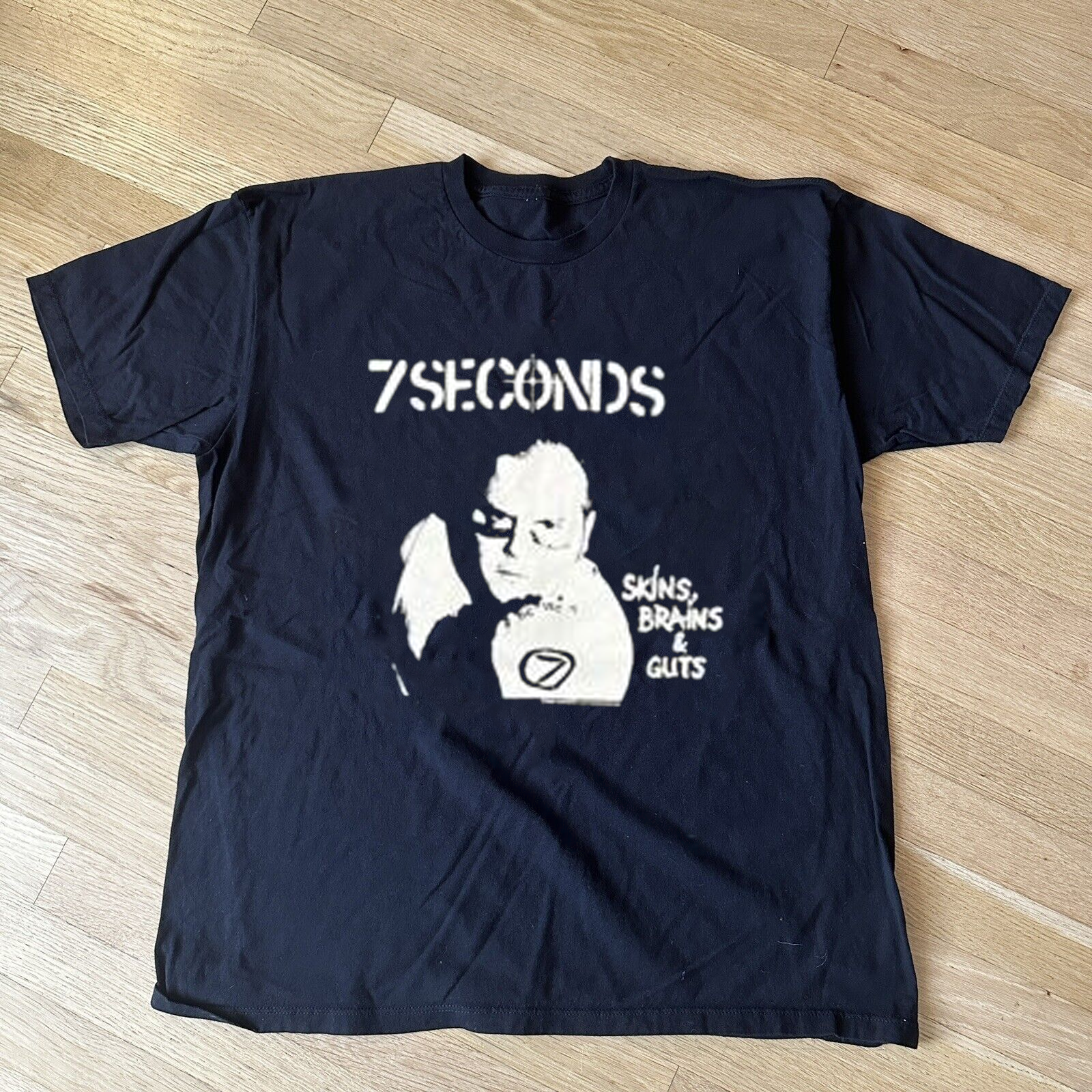 7 SECONDS Skins, Brains & Guts  Black All Size Shirt  AG2133