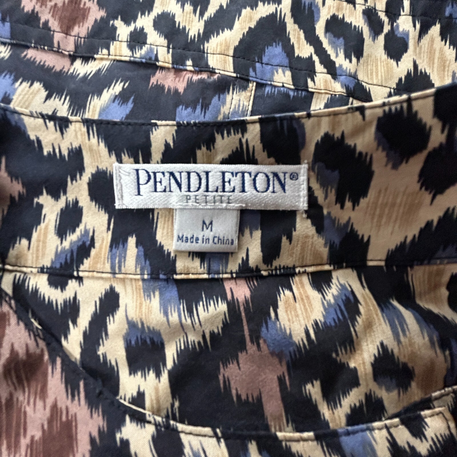 Pendleton Womens Leopard Blouse Button Down Long … - image 3