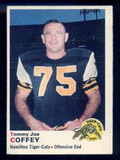 1970 OPC O PEE CHEE CFL FOOTBALL #13 Tommy Joe Coffey EX-NM Hamilton Tiger Cats