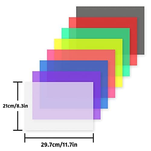 8pcs Color Correction Gel Light Filter,Photography Lighting Gels Sheet