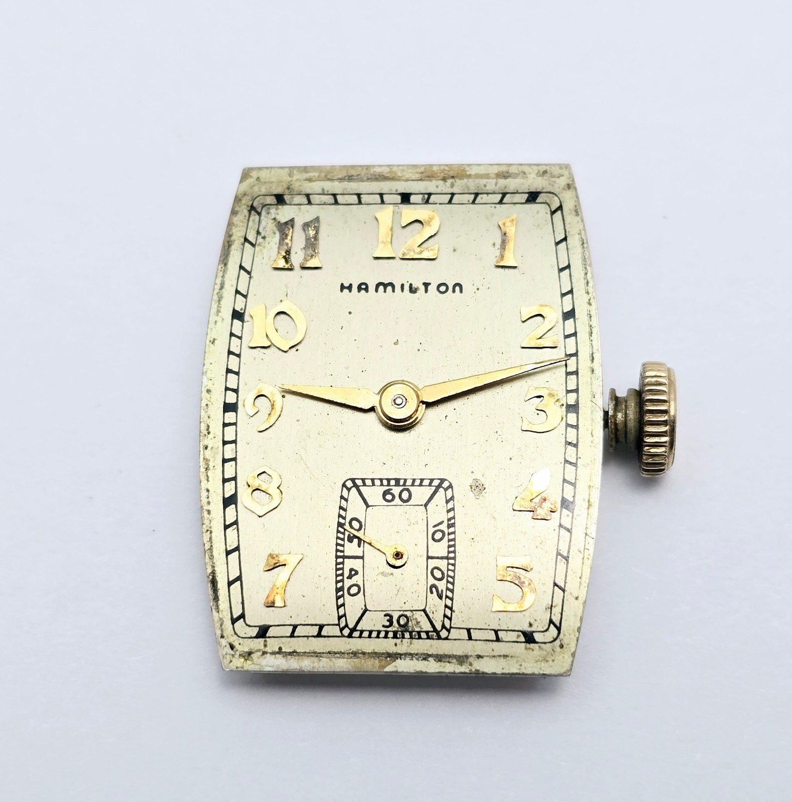 Vintage Hamilton USA 19J Jewels Watch Movement & Dial with Sub Dial 982 M113122
