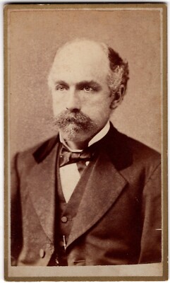 Antique CDV Circa 1880s C. E. Abbott Old Handsome Man With Mustache Henry