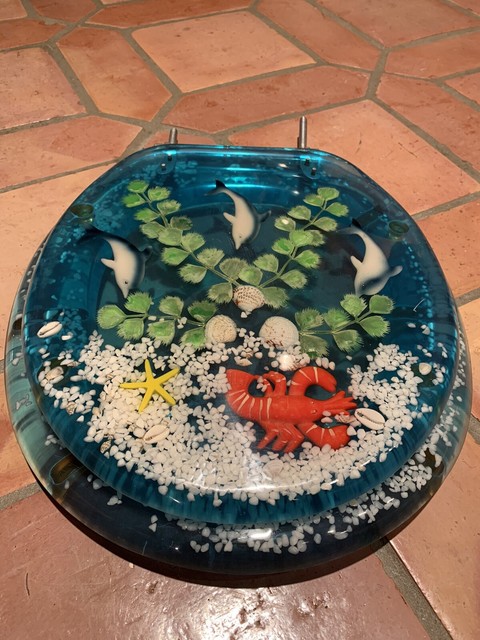 Vintage Ocean Fish Toilet Seat Lucite Resin Acrylic Mid Century | eBay