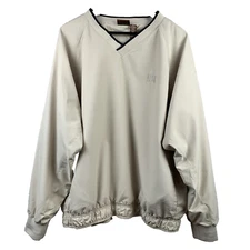 HARRITON V Neck Pullover Windbreaker Men's Size XL Tan Golf Longboat-Key-Club
