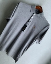 POLO RALPH LAUREN CLASSIC FIT MENS 3-BUTTON PLACKET PONY GRAY POLO SHIRT SZ:S