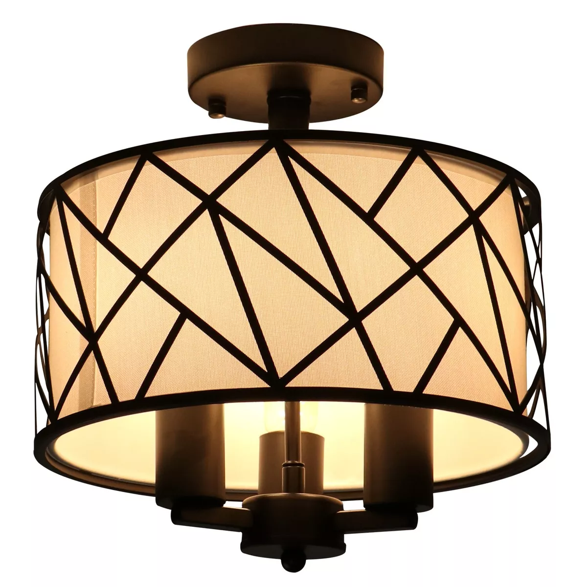 Flush mount drum 2024 shade ceiling light
