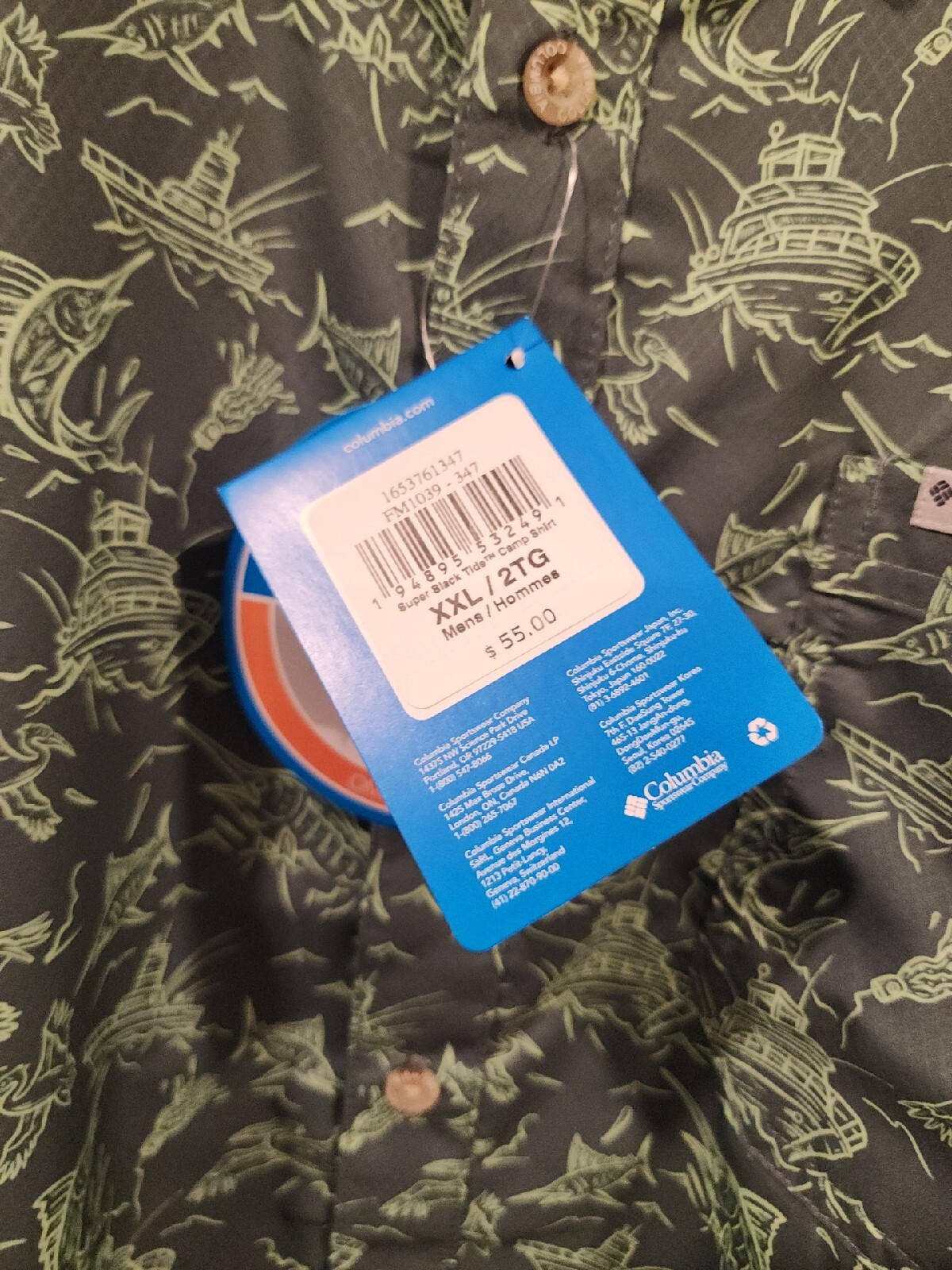 Chemise Columbia PFG Tennessee Vols - XXL/2XL - Omni-Shield (Pêche/Chasse)