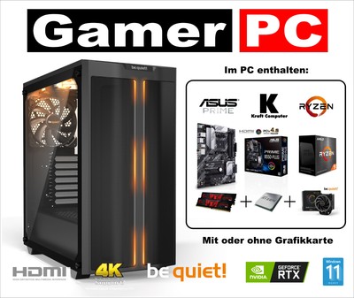 Gamer PC Ryzen 7 5700X (8x4,6GHz) +ASUS B550-Plus +32GB DDR4 +1TB SSD - ohne GPU