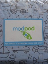 Modpod Pop Wheels Transport Fitted Crib Sheet Blue