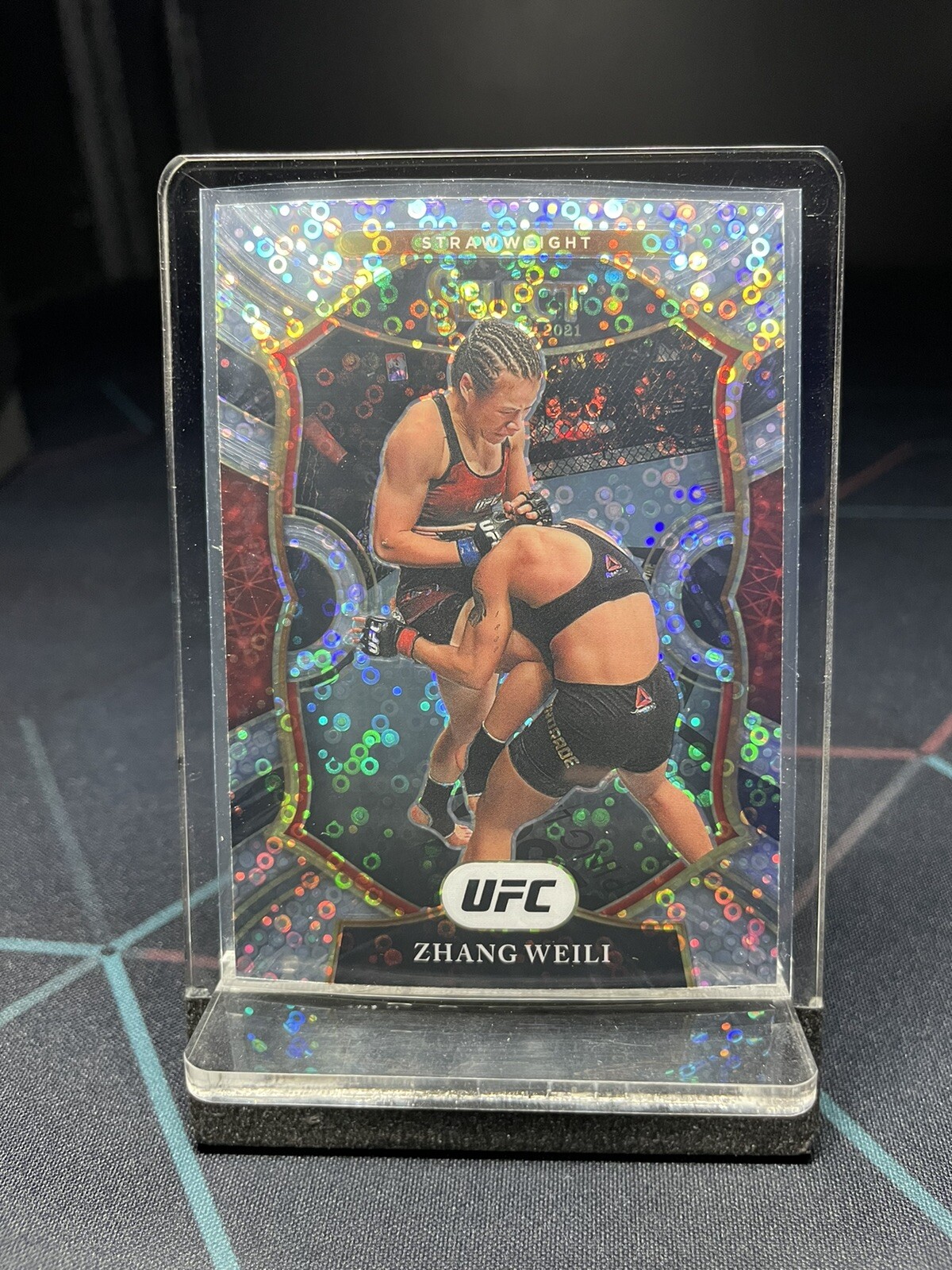 2021 Panini Select UFC Concourse Silver Disco Prizm Zhang Weili #93