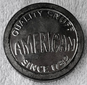 Snuff Tin Lid Quality Snuff American Since 1782 Vintage 2.75" Lid for Jar Vtg