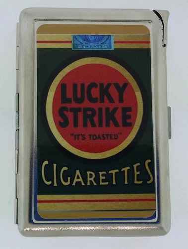 100's Size Vintage Smoking Ad Cigarette Case lighter ID Holder Wallet - product listing photo