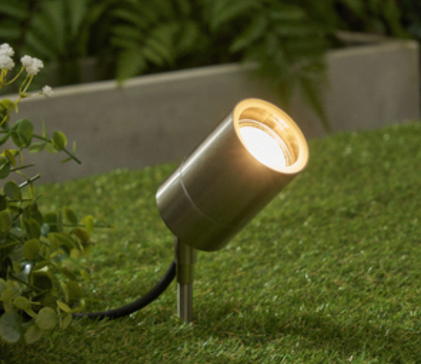 Outdoor Light Silver Leto Dual Spike IP44 Stainless Steel Zink ZN-29180-SST