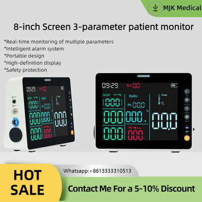 8-inch Screen 3-parameter patient monitor for clinical monitoring Spo2 NIBP TEMP