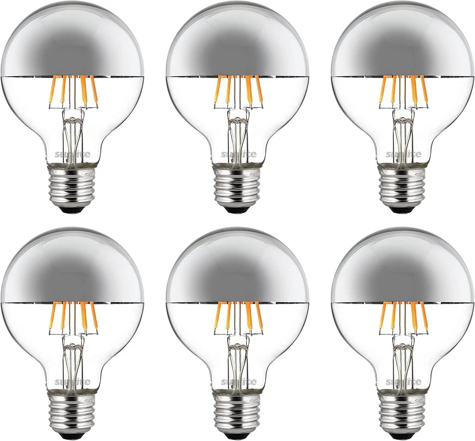 Elegant G25 Edison Half Chrome Bulb - Dimmable LED Light, 530 Lumens, E26 Base - Image 3 of 4