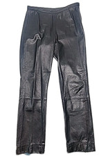 Wilsons Leather Pants Pelle Studio Black Size 8 Women's Side Zip 31" Inseam Flat