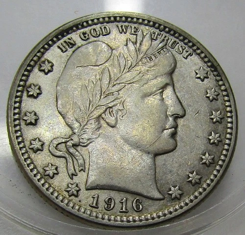1916-D Barber Silver Quarter 25c Choice XF/AU