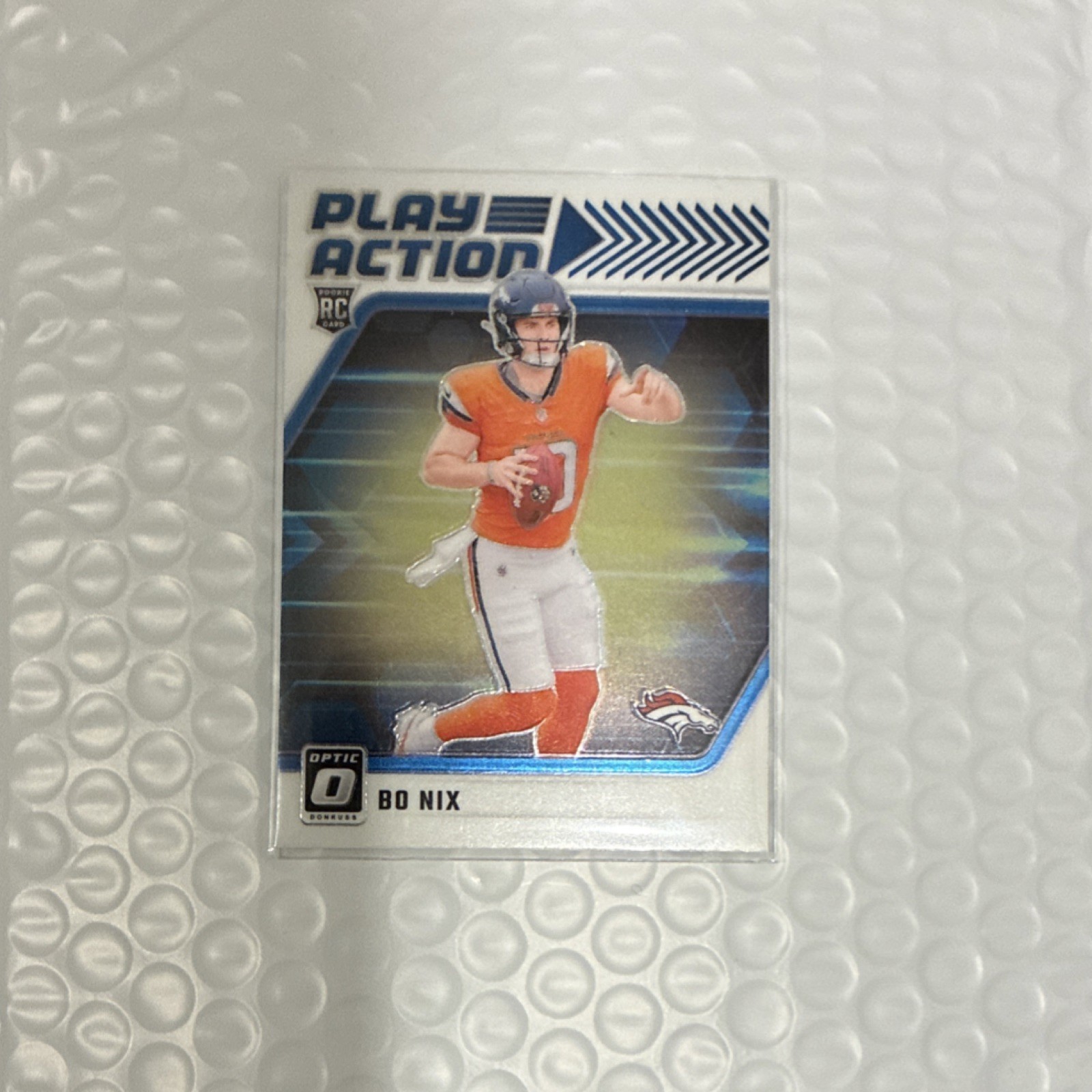 Panini Donruss Optic Play Action Bo Nix Rookie Insert #6 Denver Broncos 2024