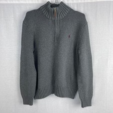 Vintage Polo Ralph Lauren Sweater Mens Large Cotton Quarter Zip Old Money Preppy