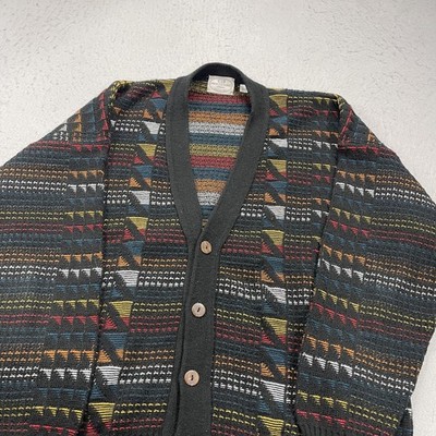 80s~90s MEN'S BIGI 縮絨 wool cardigan VINTAGE Grandpa Sweater Mens XL 54 Colorful Pronto Uomo Cardigan