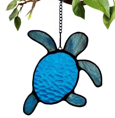 Turtle Stained Acrylic Sun Catcher Dangling Light Catcher Acrylic Wall ...