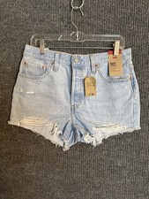 Levi's Womens 501 Denim Shorts Size 29 High Rise Light Vintage Distressed NWT