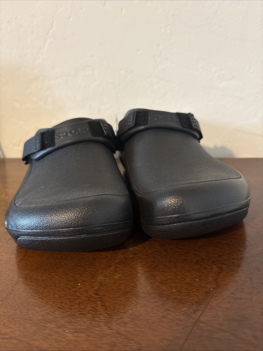 Crocs Mens 7 / Womens 9 Black Bistro Pro LiteRide Clog Adult Work