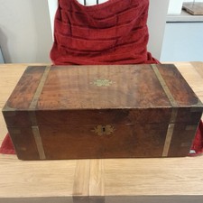 Large Antique Victorian Writing Slope/Travel Writing Box c.1820–1850 To Restore