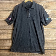 Travis Mathew Polo Shirt Mens Size Large Gray The Zinna Casual Performance Logo