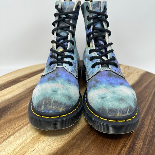 Doc Martens 1460 Pascal Blue Tie Dye Damen Größe 6 (EU 37) Leder Schnürstiefel - Bild 4 von 9