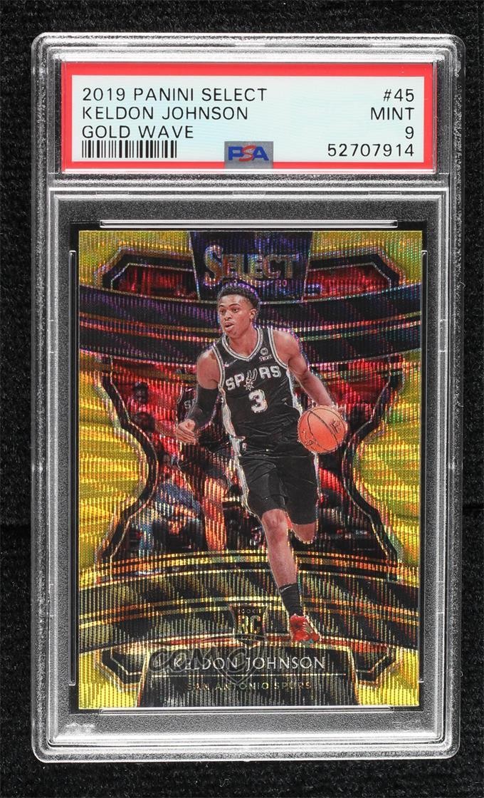 2019 Select Concourse Tmall Gold Wave Prizm Keldon Johnson PSA 9 Rookie RC zy6